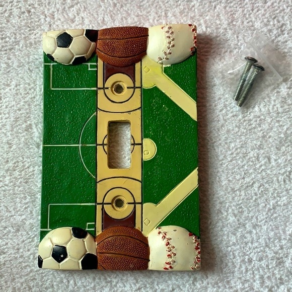 Sport Themed Decorative Heavy Duty Enamel Switch Plate with Screws - Picture 1 of 4